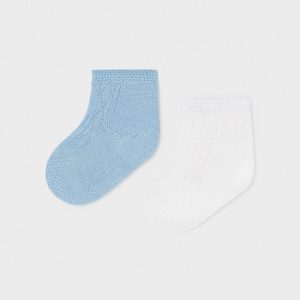 Mayoral set dos pares de calcetines blanco/azul